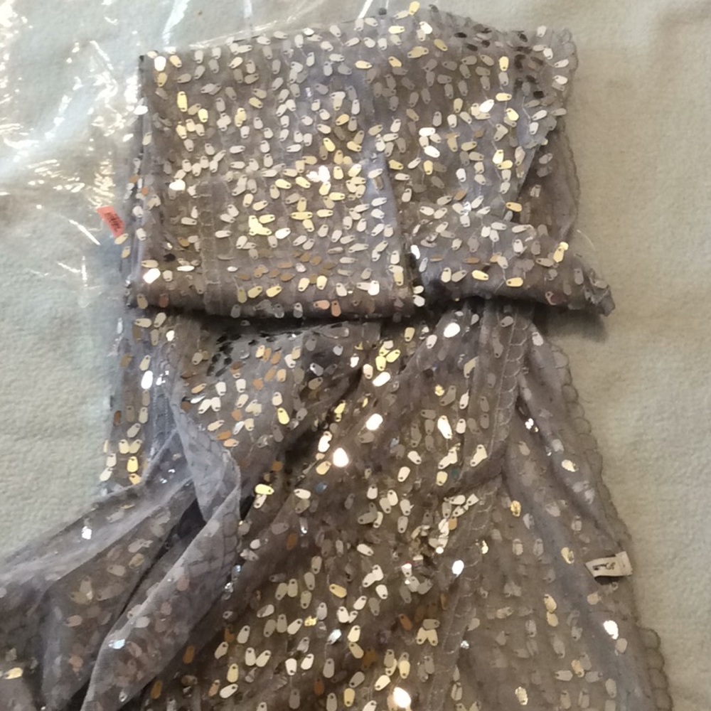 J Francis silver sequins scarf
